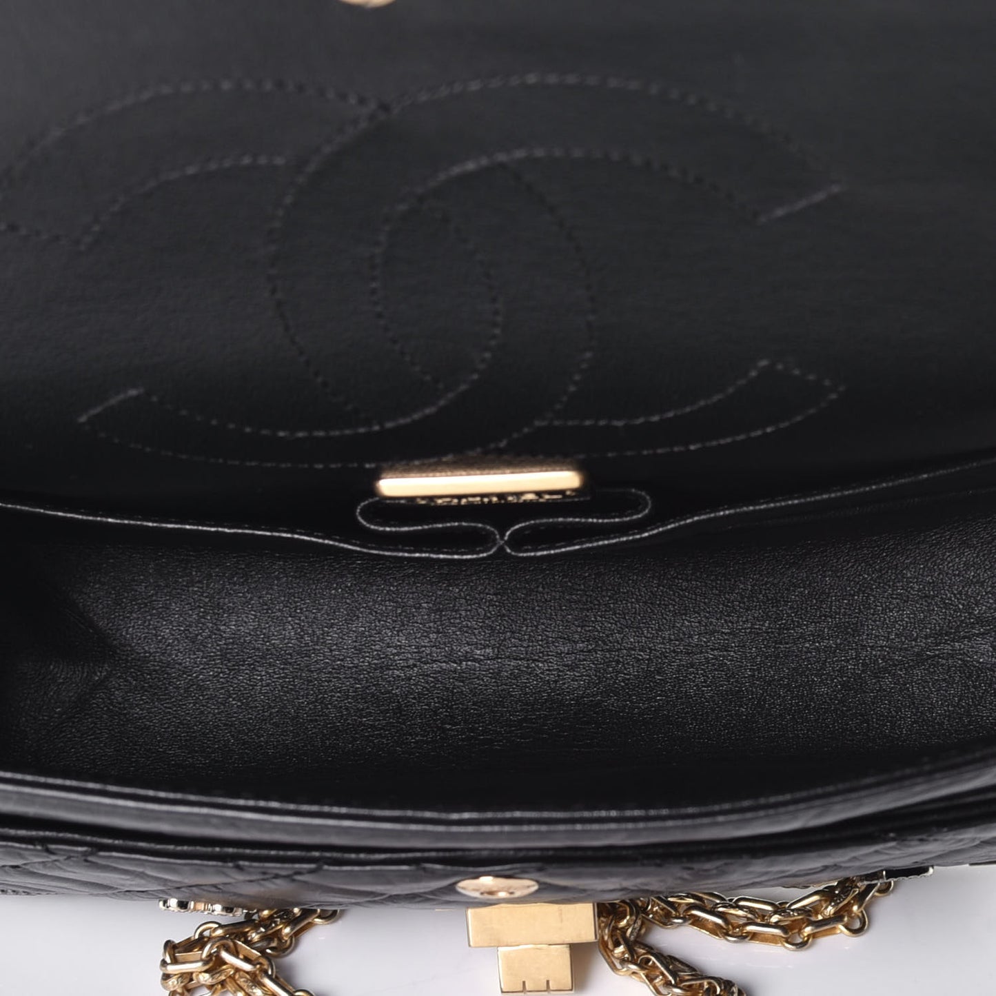 Aged Calfskin Casino 2.55 Reissue 224 Flap Black
