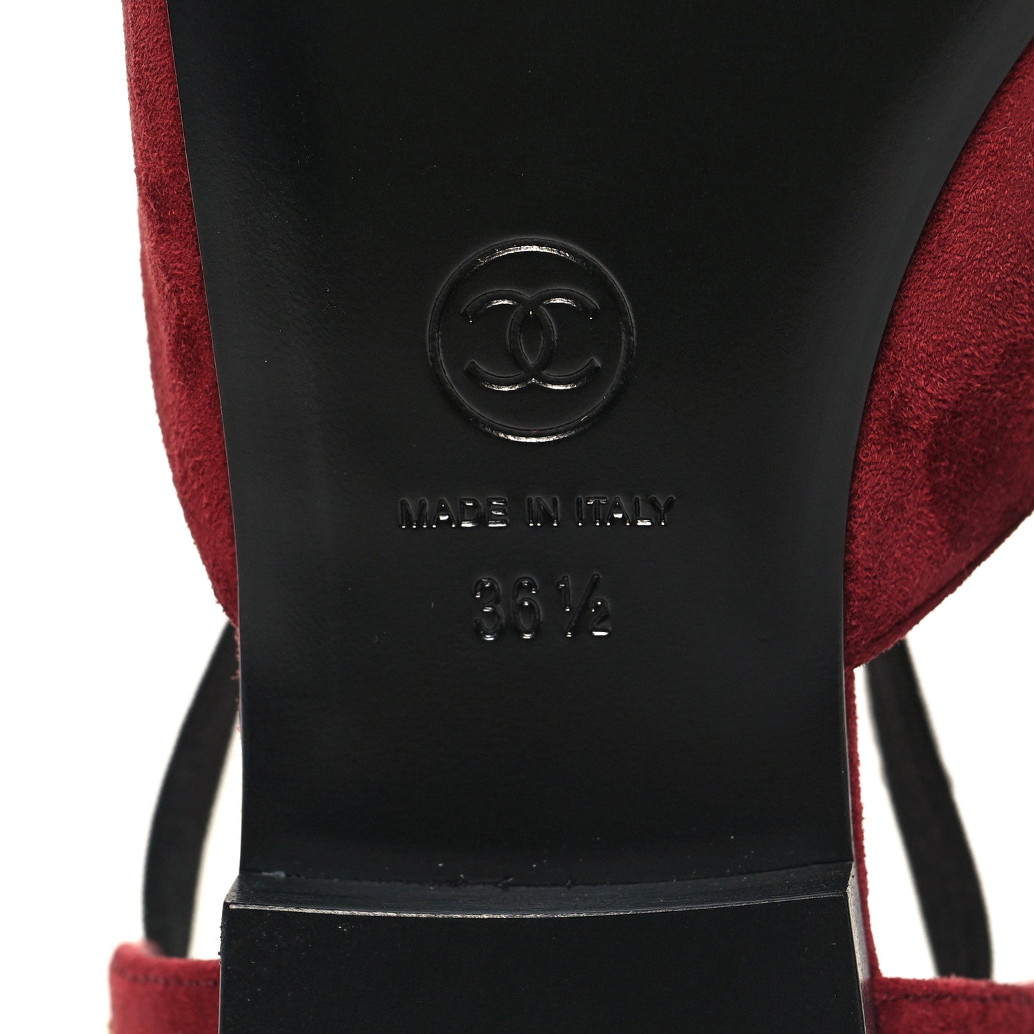 Chanel Grosgrain Suede Cap Toe CC Flats 36.5 Burgundy Black 7 of 8