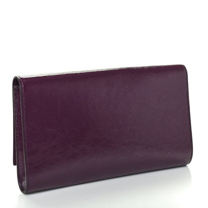 Saint Laurent Textured Patent Calfskin Large Belle De Jour Clutch Berry 2 of 4