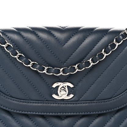 Chanel Lambskin Chevron Medium Single Flap Navy 8 of 12