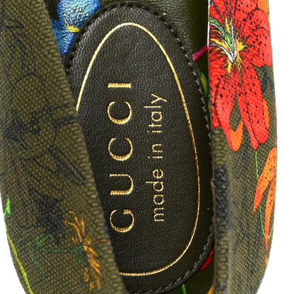 Gucci Sepang Flora Faded Canvas GG Marmont Ballerina Flats 38 Dark Green 6 of 9