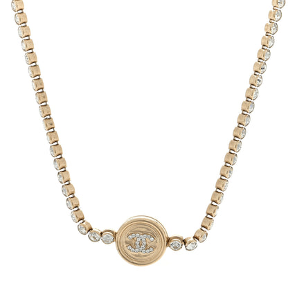 Chanel Crystal Pearl CC Choker Necklace Gold 1 of 5