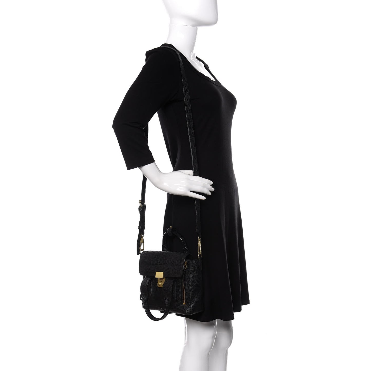 Textured Calfskin Mini Pashli Satchel Black