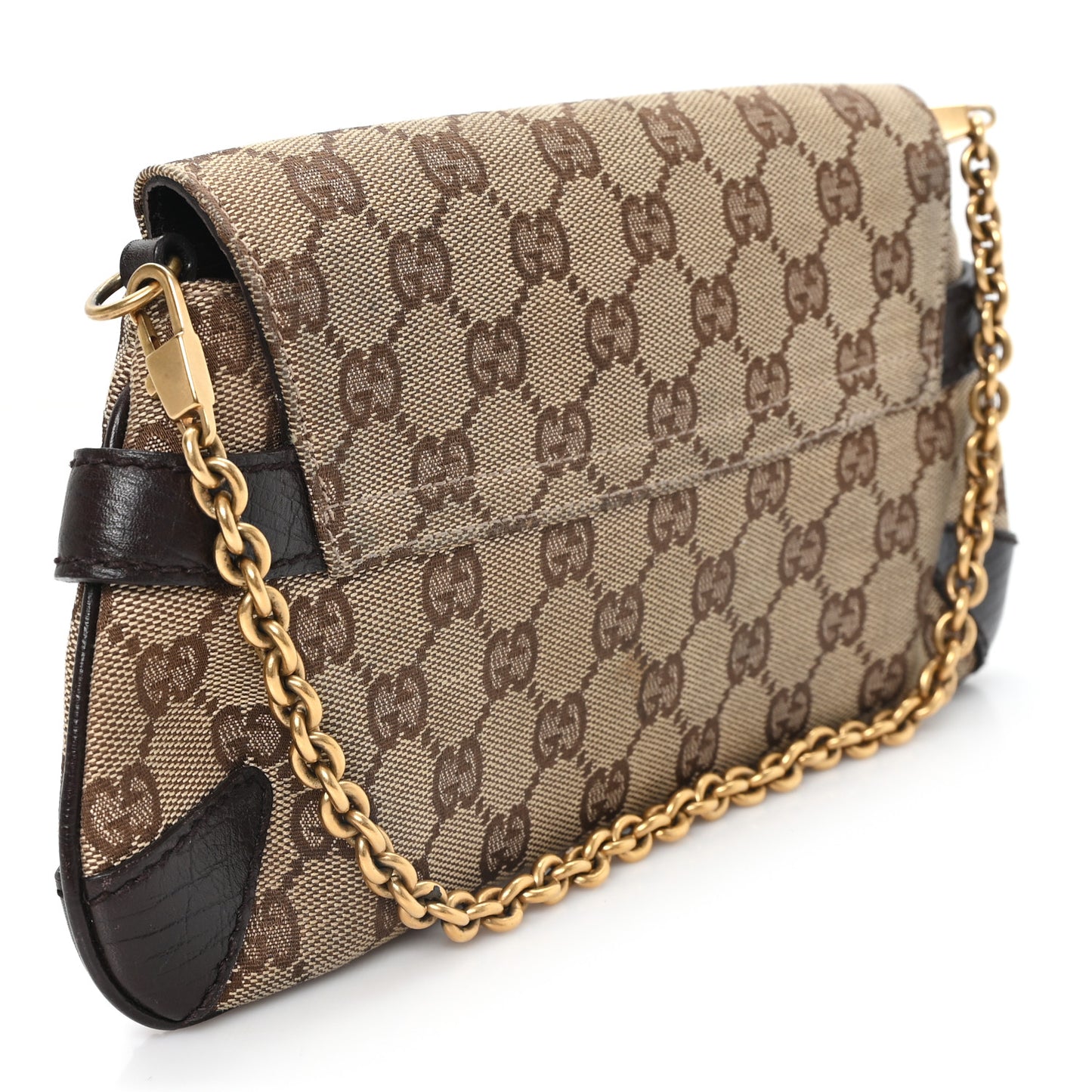 Monogram Horsebit Clutch Dark Brown