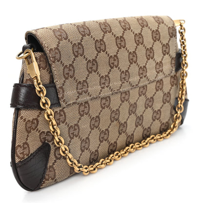 Gucci Monogram Horsebit Clutch Dark Brown 3 of 11