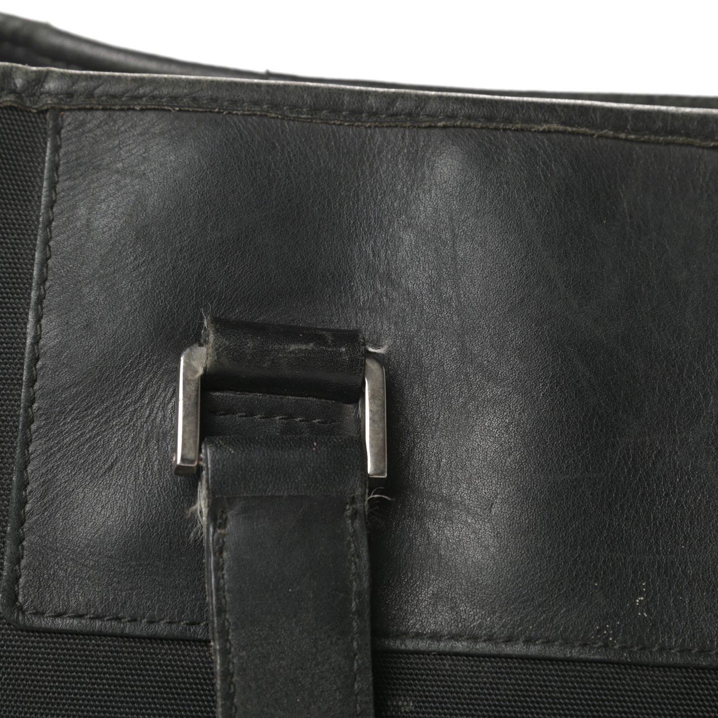 Nylon Calfskin Tote Black