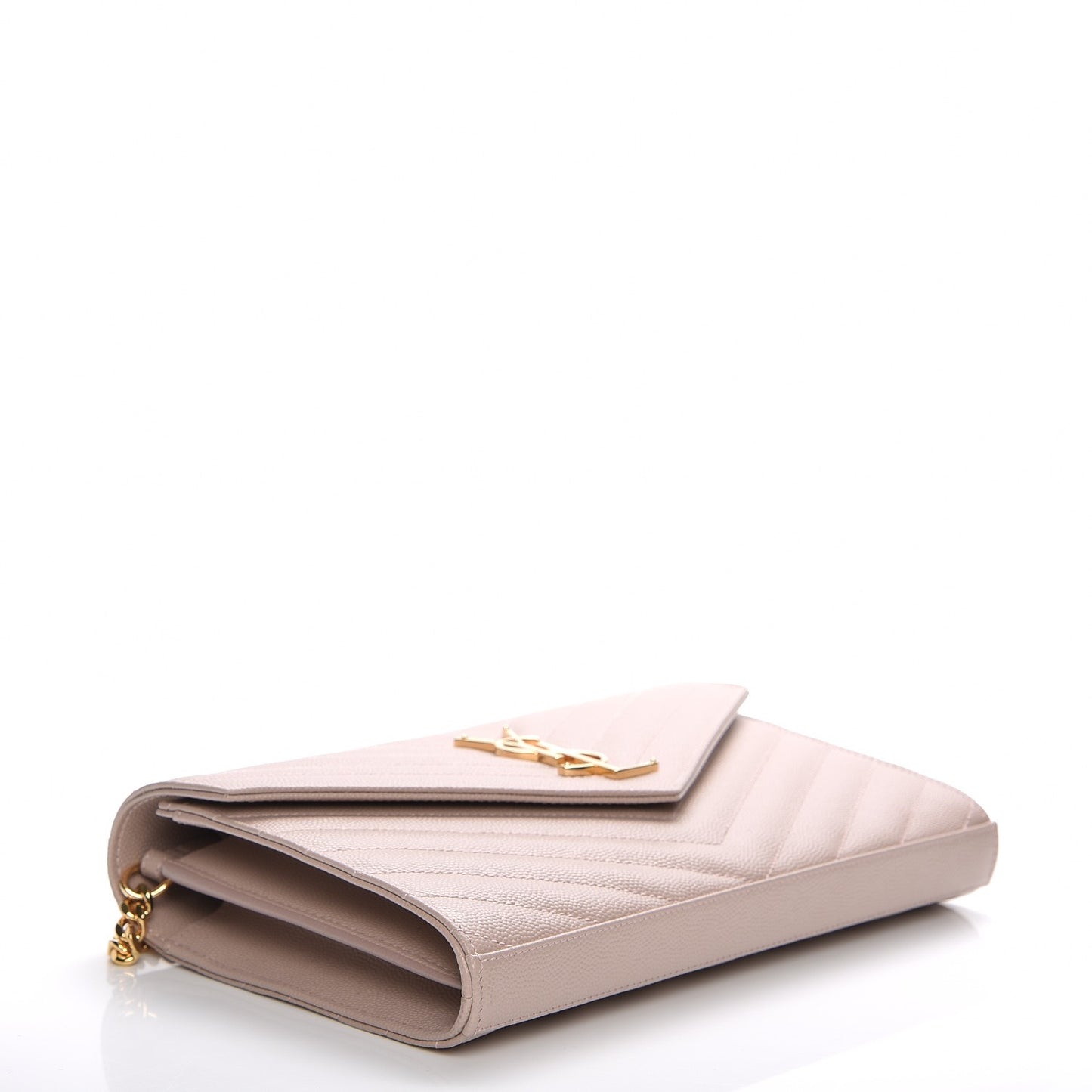 Grain De Poudre Matelasse Chevron Monogram Chain Wallet Rose Antic