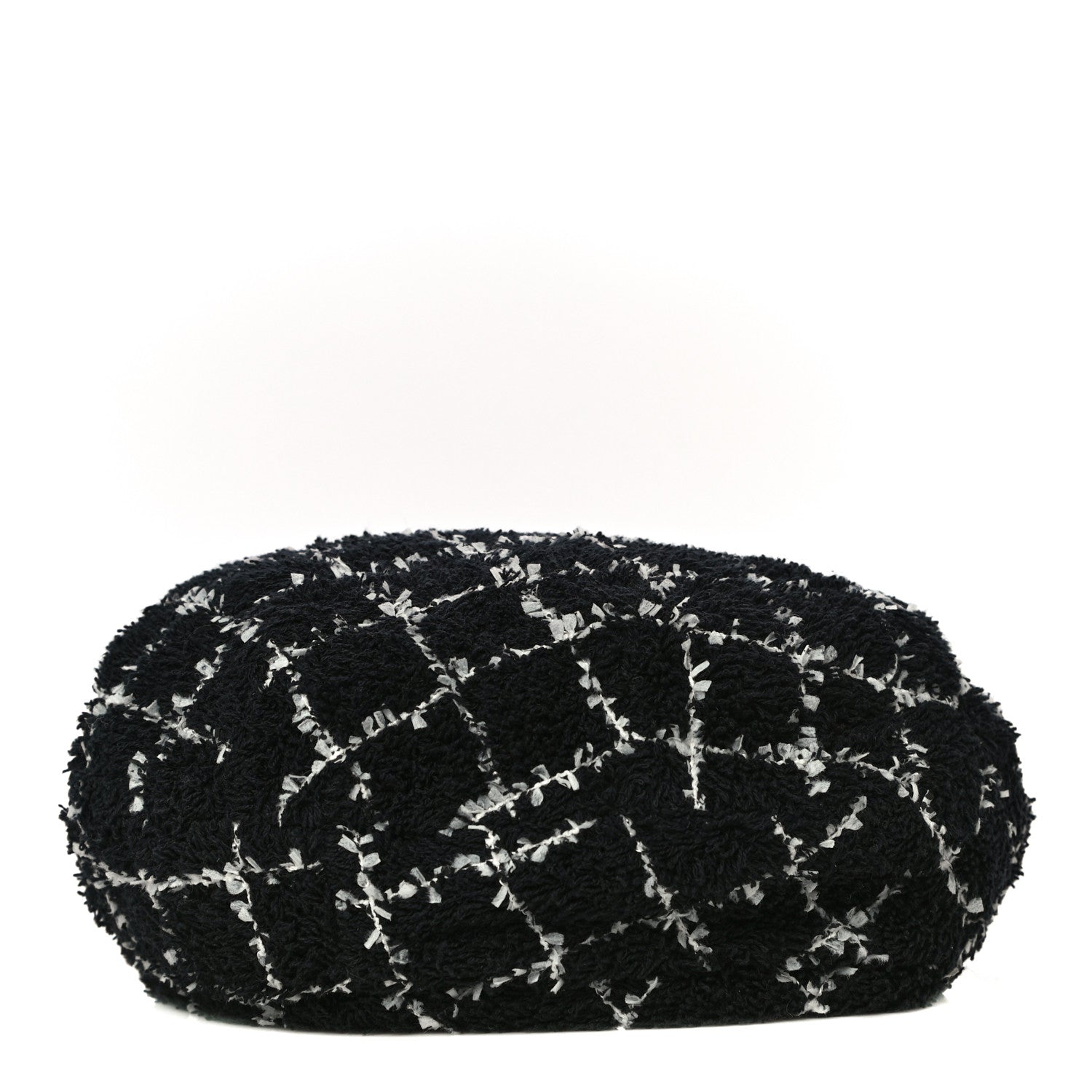 Chanel Cotton Tweed CC Beret S Black White 3 of 5