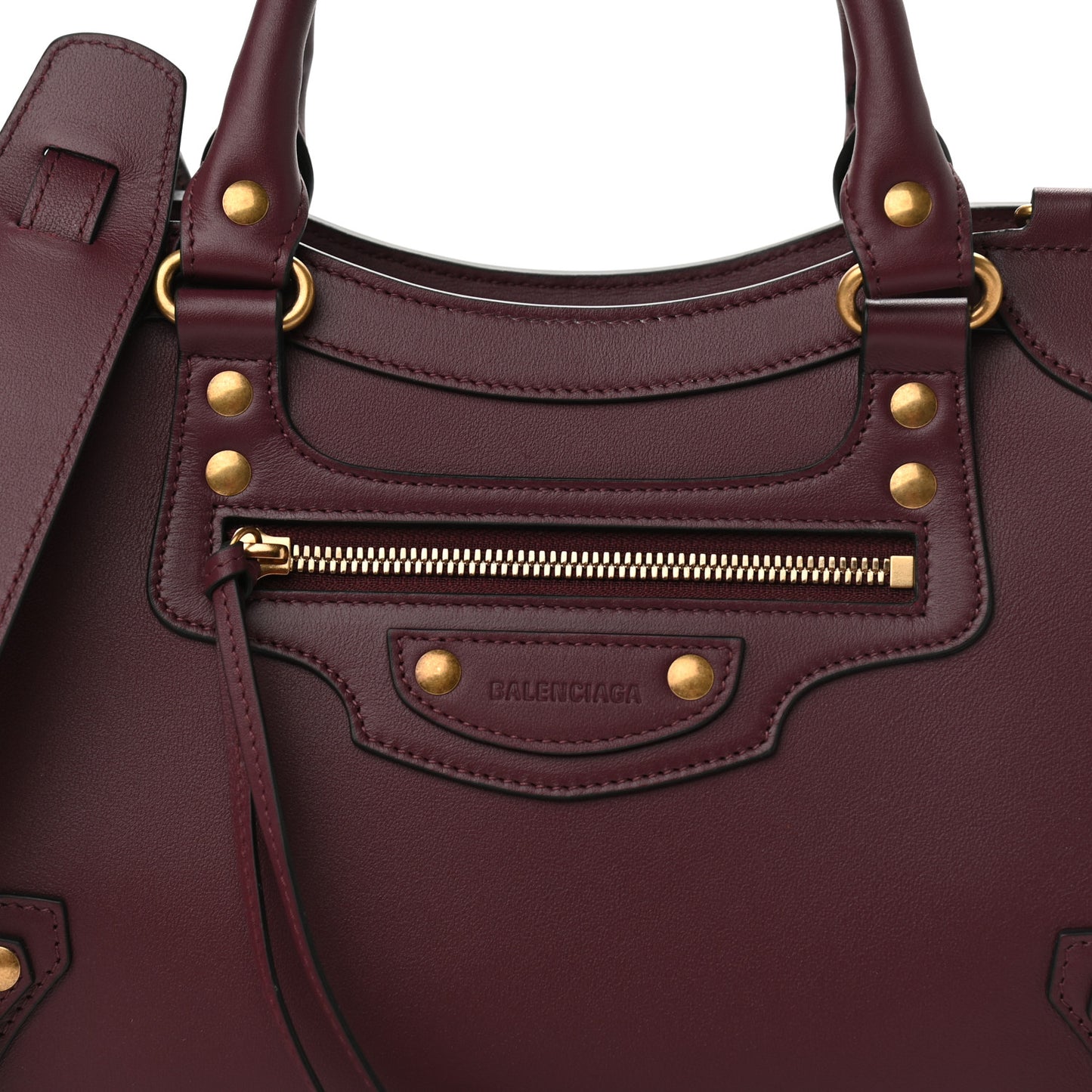 Smooth Calfskin Brass Hardware Neo Classic S City Burgundy