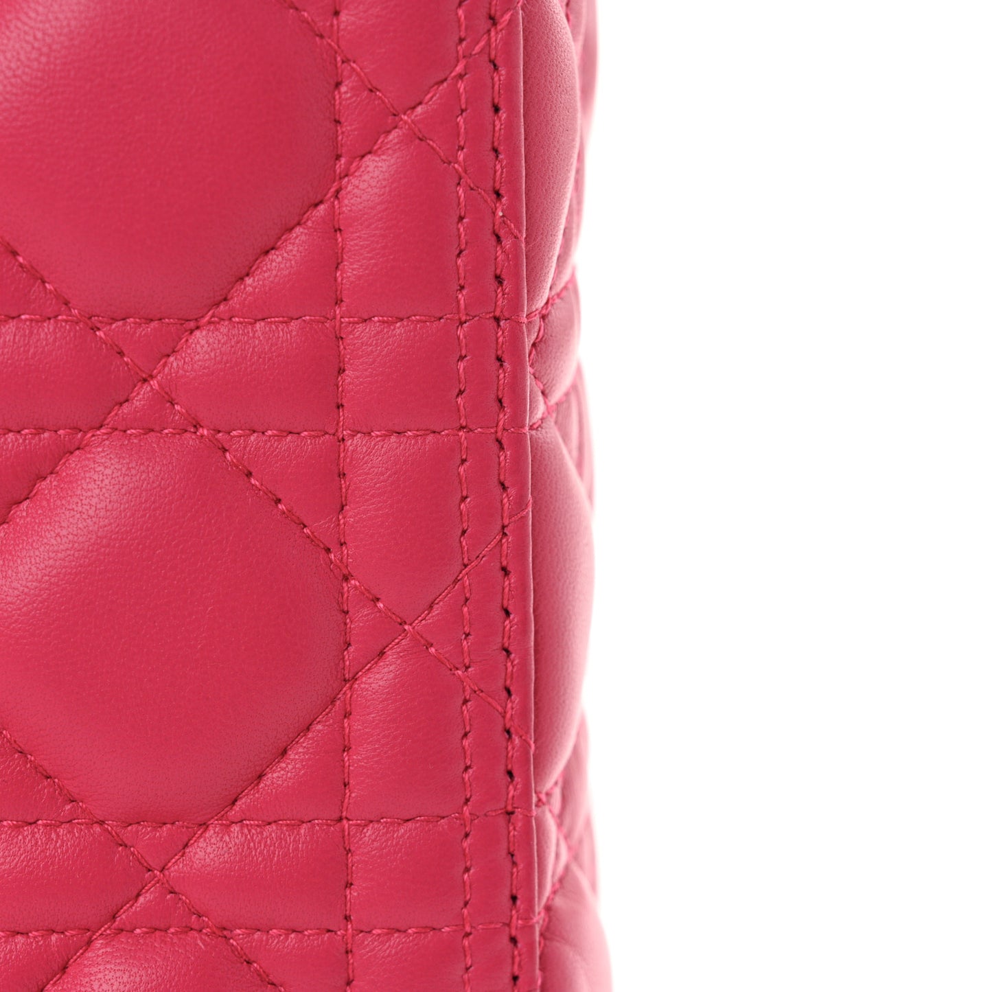Lambskin Cannage Medium Lady Dior Fuchsia