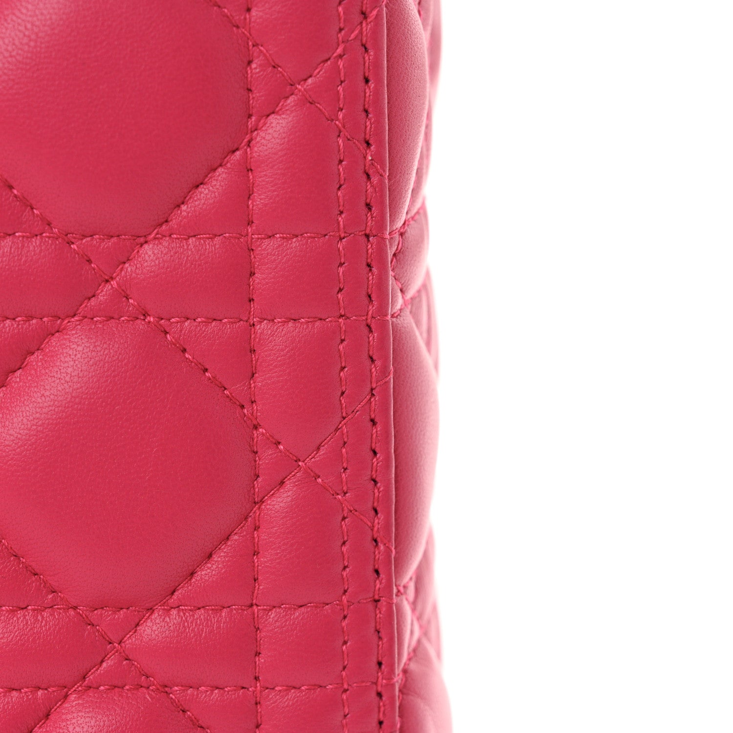 Christian Dior Lambskin Cannage Medium Lady Dior Fuchsia 13 of 15