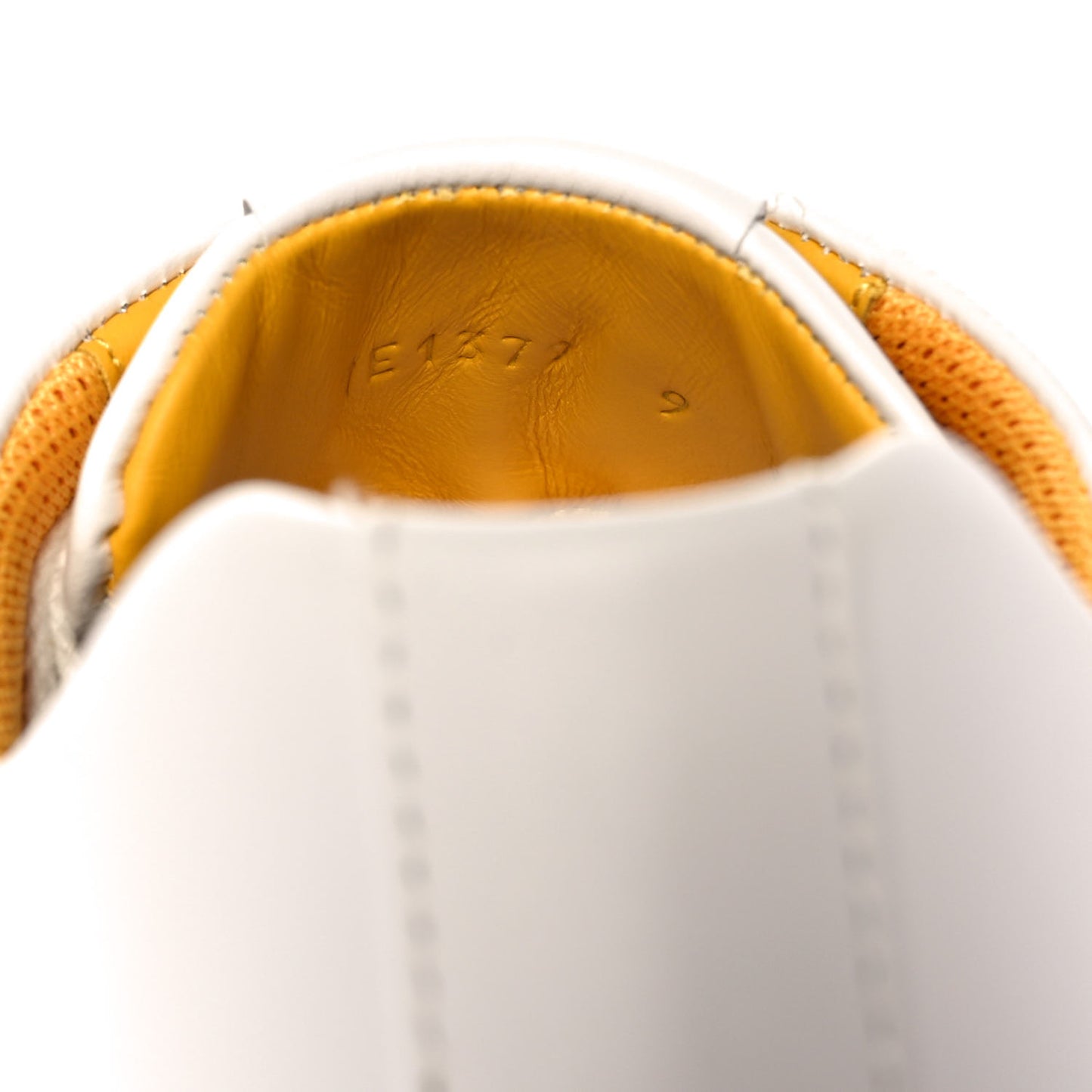 Calfskin Bugs Eye Print Mens Low Top Sneakers 9 White Yellow