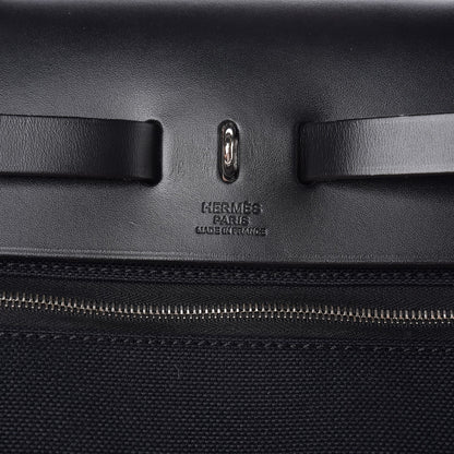 Hermes Military Toile Vache Hunter Herbag Zip PM 31 Black 7 of 9