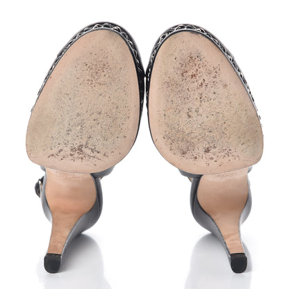 Chanel Lambskin Chain Slingback Pumps 37 Black 8 of 8
