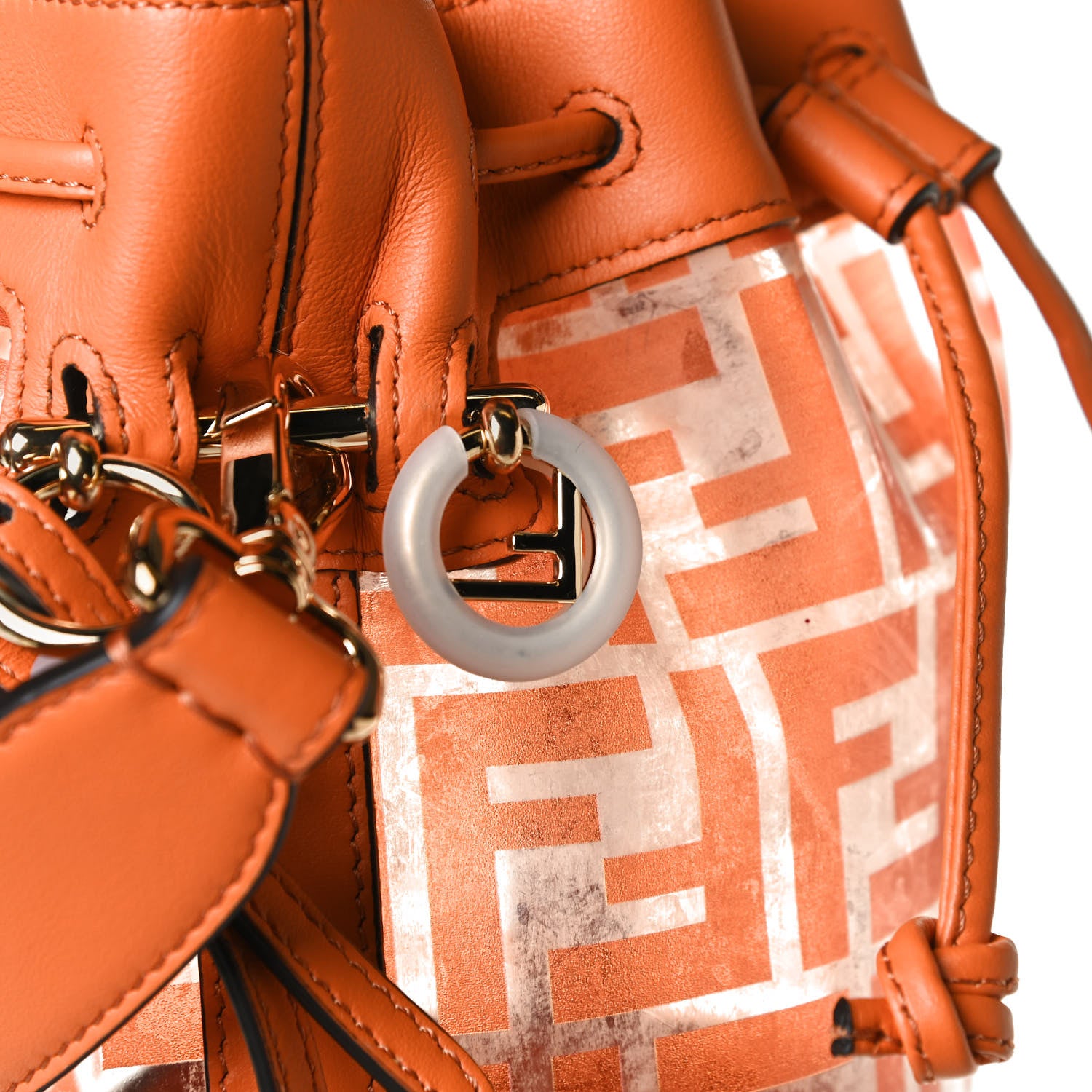 Fendi TPU FF Vitello Grace F is Fendi Mini Mon Tresor Bucket Bag Aranciata 13 of 13