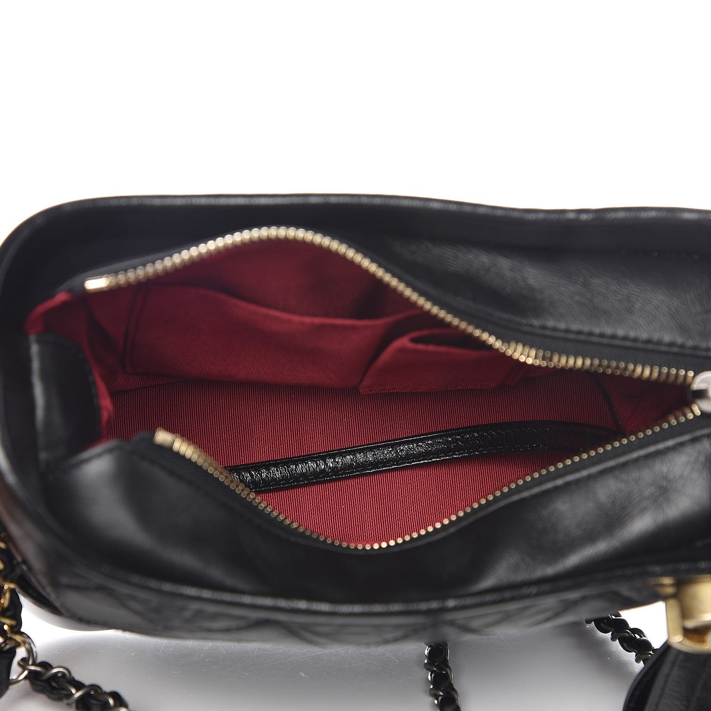 Aged Calfskin Quilted Small Gabrielle Hobo Black