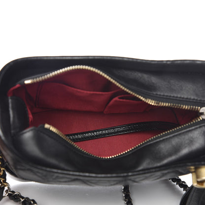 Chanel Aged Calfskin Quilted Small Gabrielle Hobo Black 7 of 9