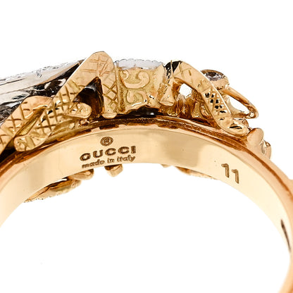 Gucci 18K Yellow Gold Diamond Le Marche Des Merveilles Bee Ring 50 5.5 5 of 6
