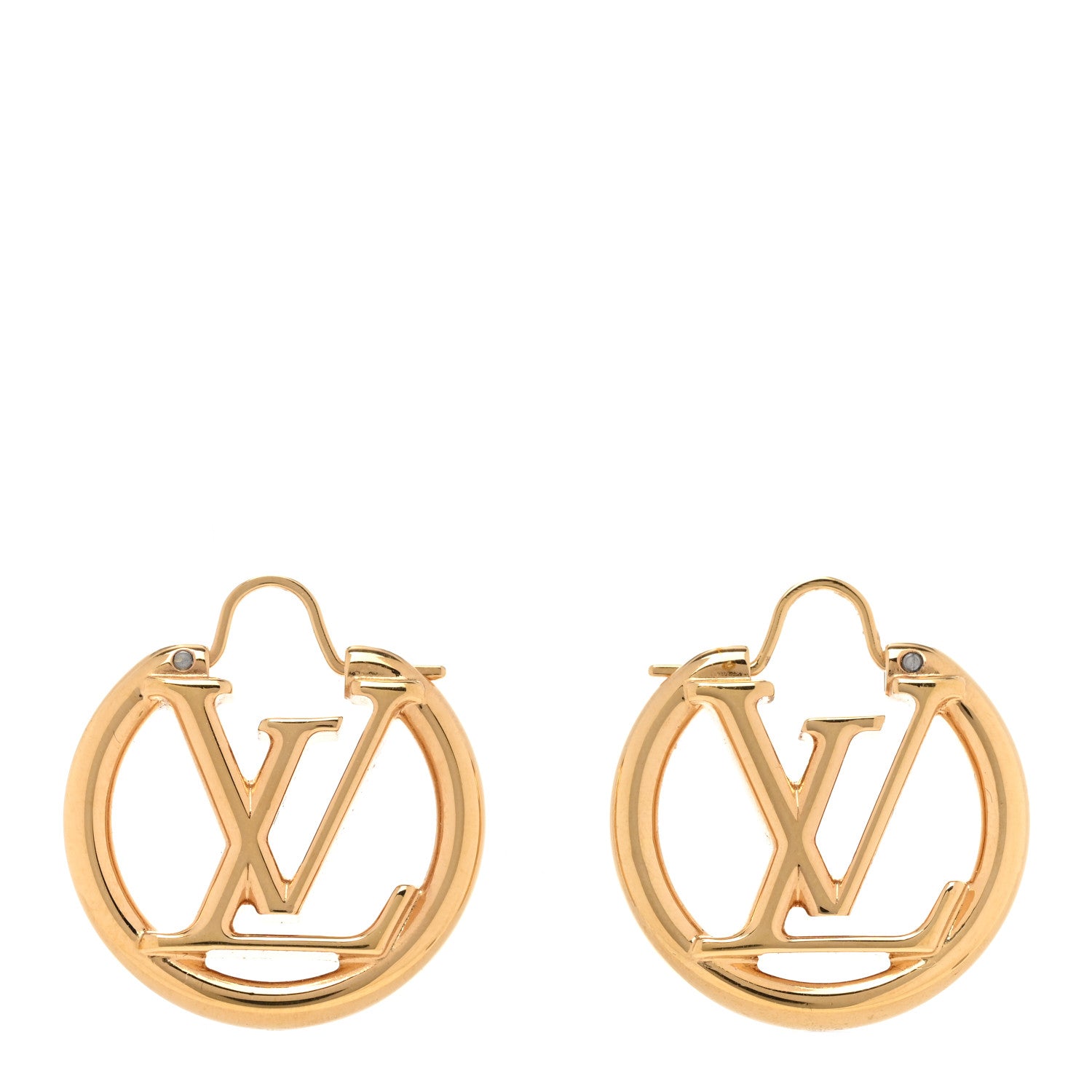 Louis Vuitton Metal Small Louise Hoop Earrings Gold 1 of 4