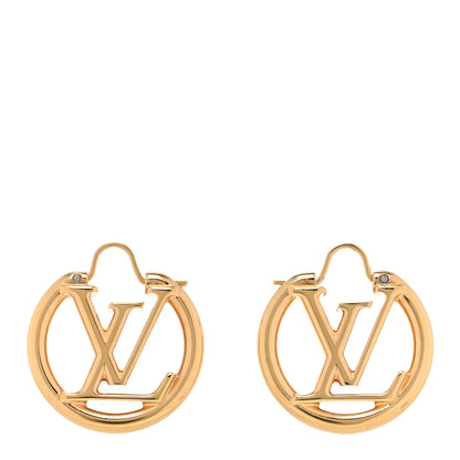 Louis Vuitton Metal Small Louise Hoop Earrings Gold 1 of 4