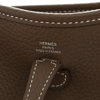 Hermes Taurillon Clemence Amazone Evelyne TPM Etoupe Bleu Indigo 6 of 10