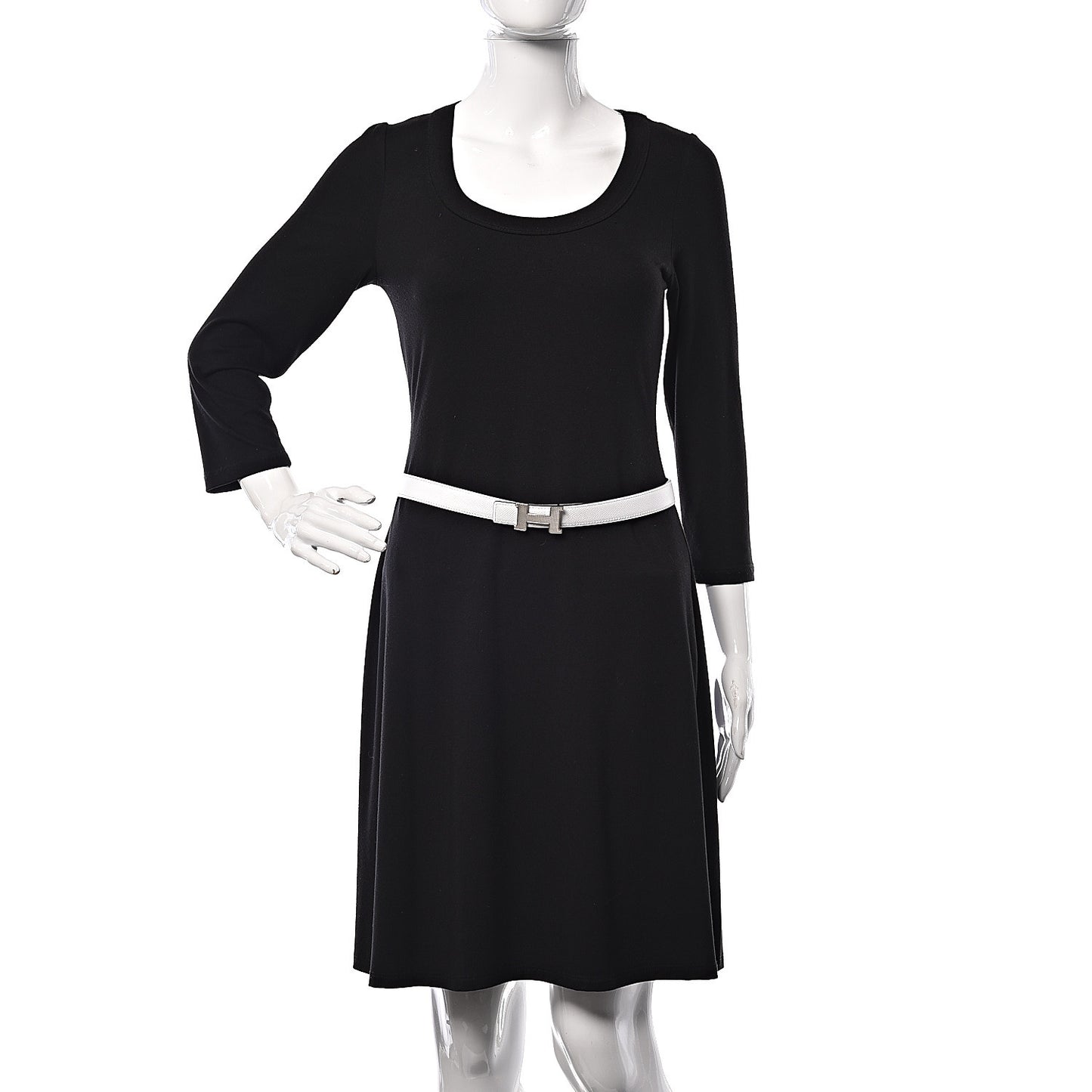 Swift Epsom 24mm Guilloche H Belt 80 Black White