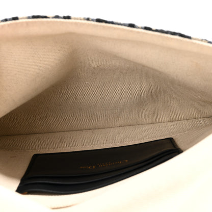 Christian Dior Oblique Flap Pouch Clutch Blue 5 of 9