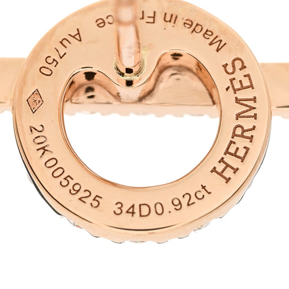 Hermes 18K Rose Gold Diamond Finesse Earrings 4 of 5