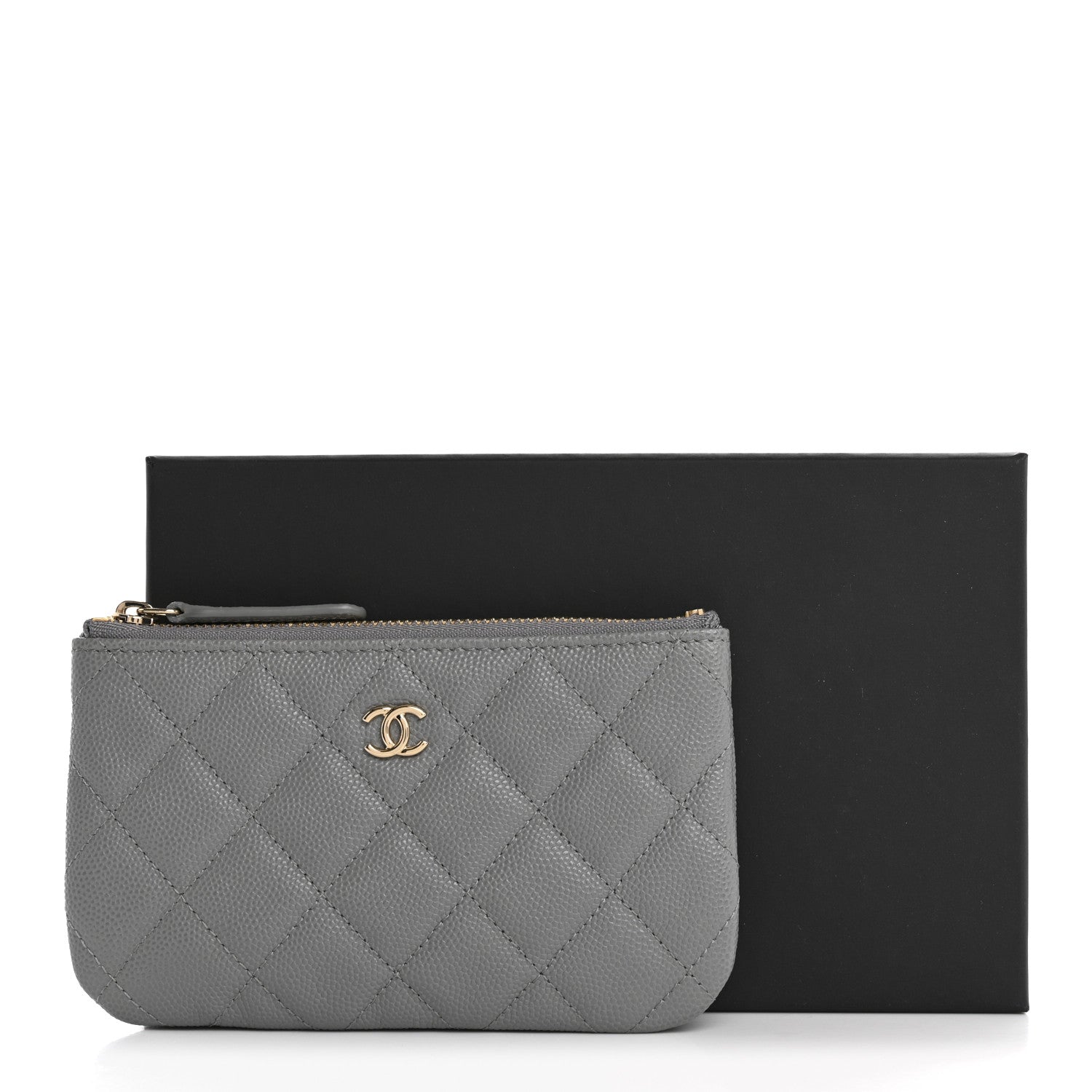 Chanel Caviar Quilted Small Cosmetic Case Grey 8 of 8