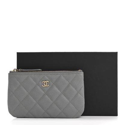 Chanel Caviar Quilted Small Cosmetic Case Grey 8 of 8