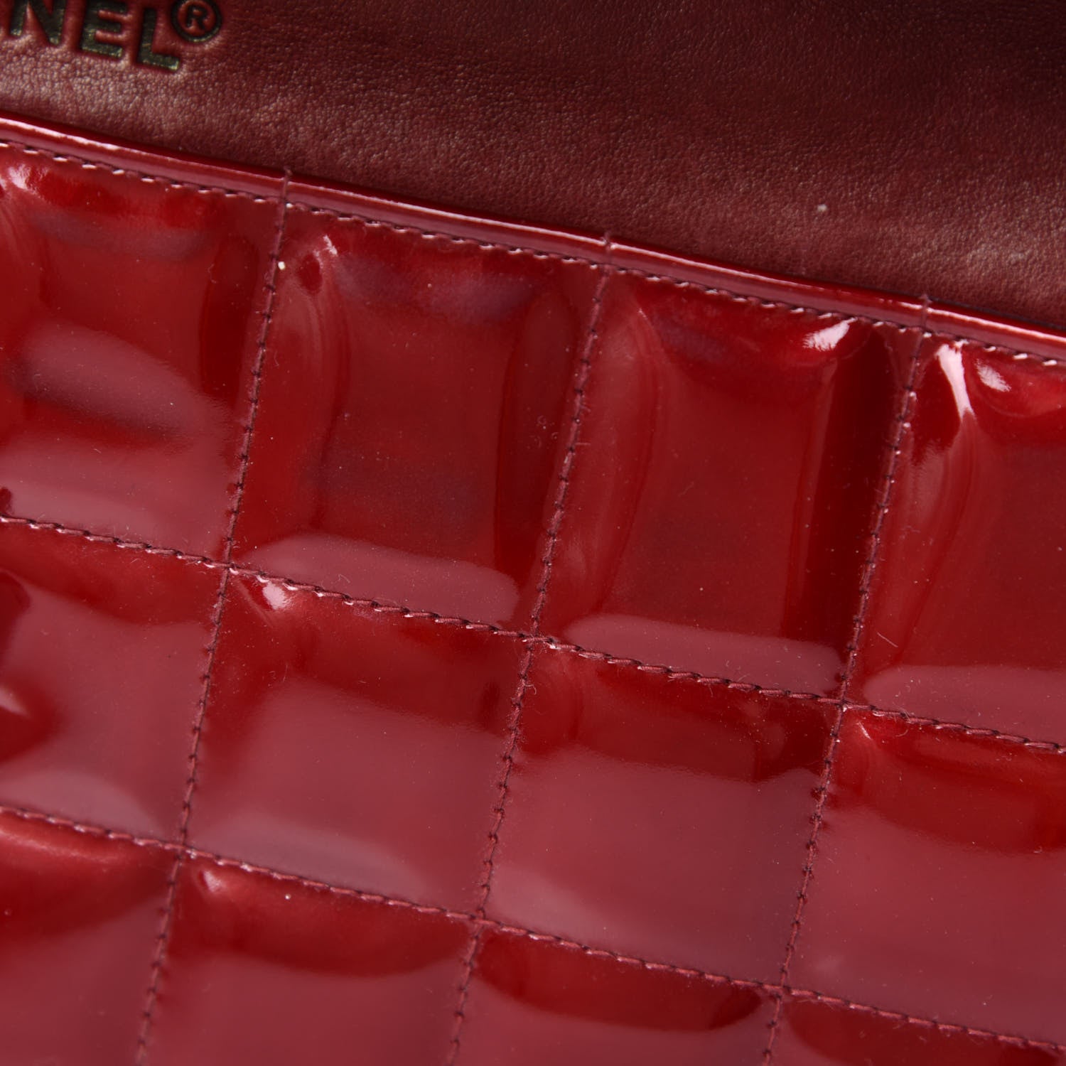 Chanel Patent East West Chocolate Bar Flap Red 8 of 15