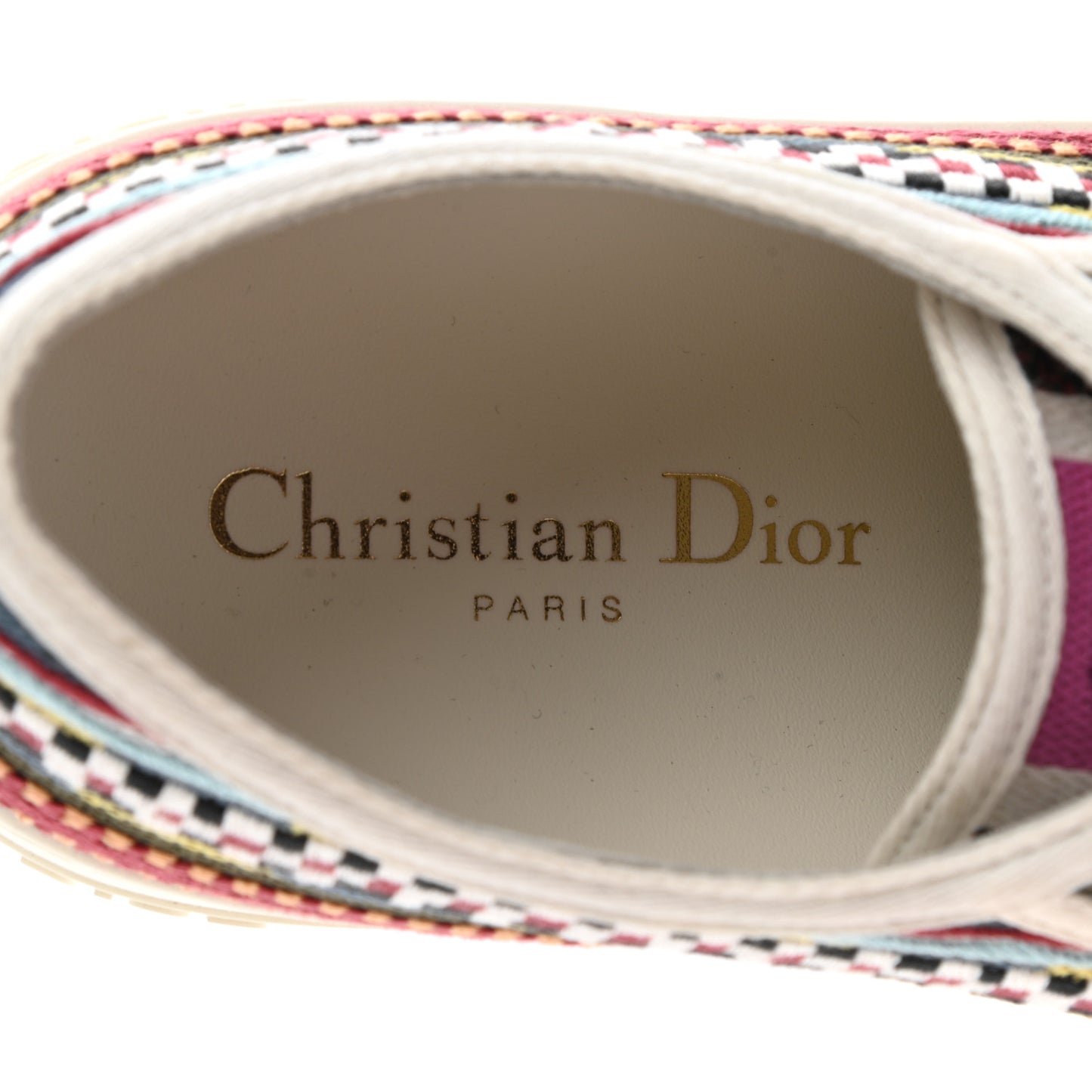 Canvas Ethnic Embroidered Womens Walk'N'Dior Low Top Sneakers 39.5 Fuchsia