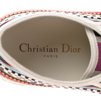 Christian Dior Canvas Ethnic Embroidered Womens Walk'N'Dior Low Top Sneakers 39.5 Fuchsia 7 of 8