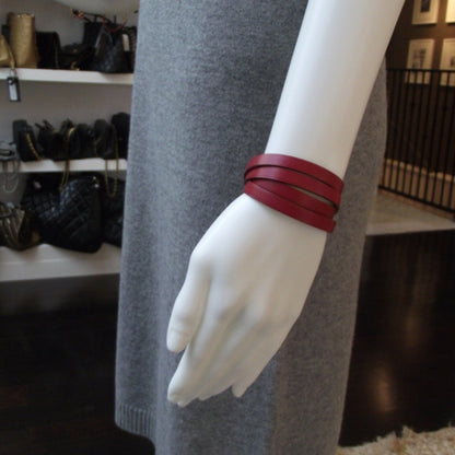 Hermes Chamonix Hapi Wrap Bracelet Rouge 2 of 5