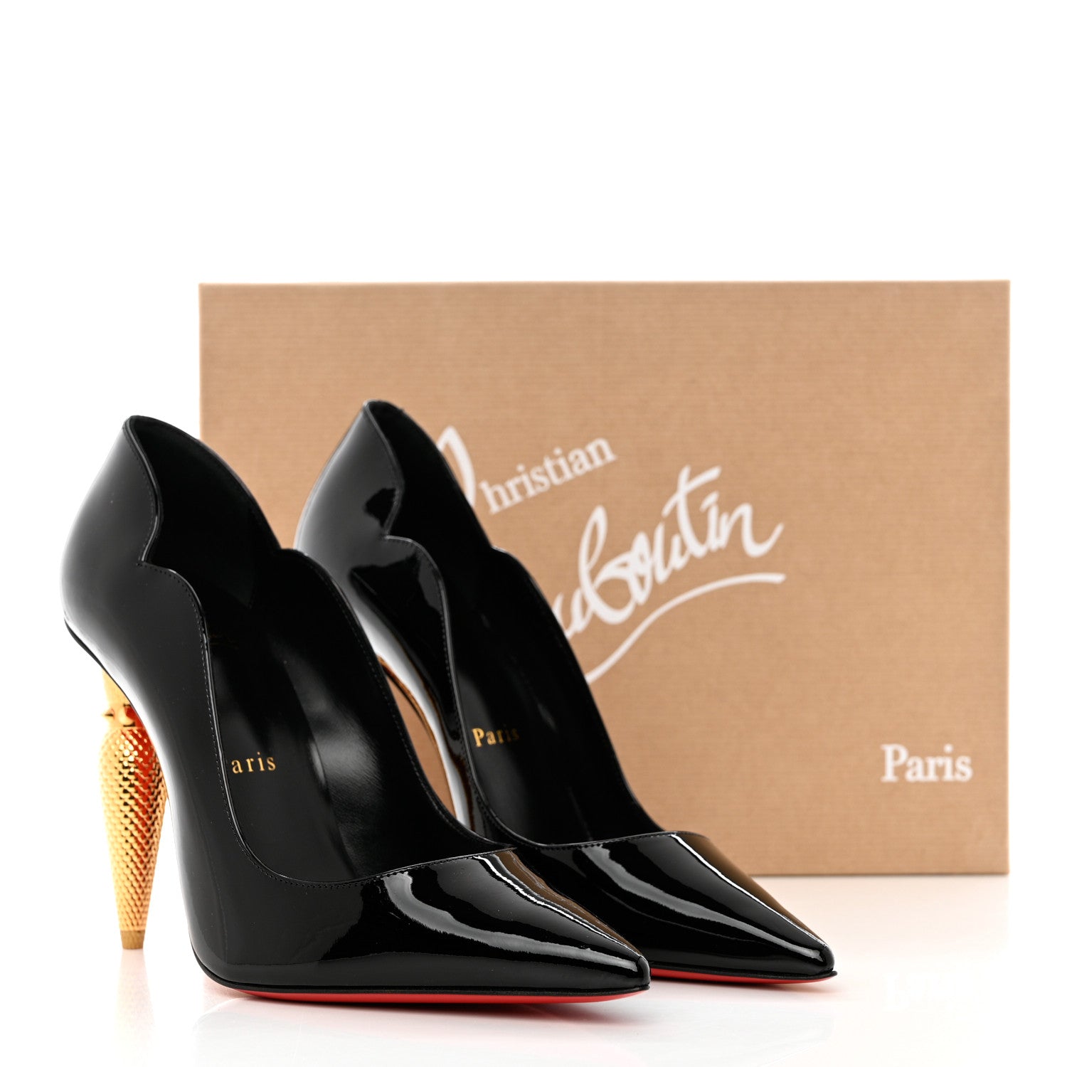 Christian Louboutin Patent Lipchick 100 Pumps 37 Black 1180685