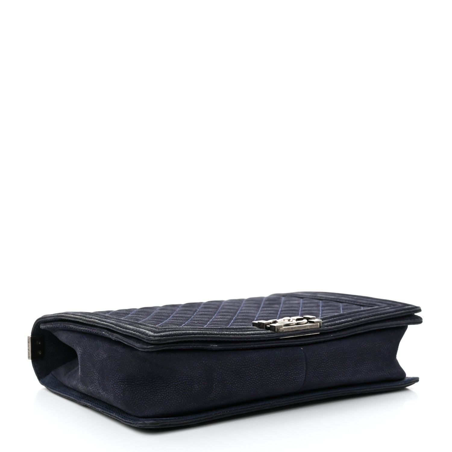 Chanel Iridescent Caviar Quilted Large Boy Flap Navy Blue 4 of 16