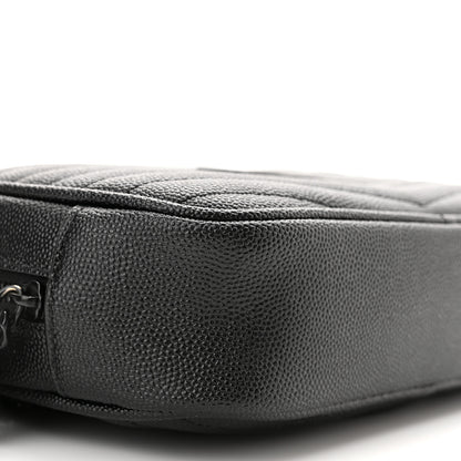 Saint Laurent Grain De Poudre Matelasse Monogram Mini Lou Camera Bag Black 9 of 11