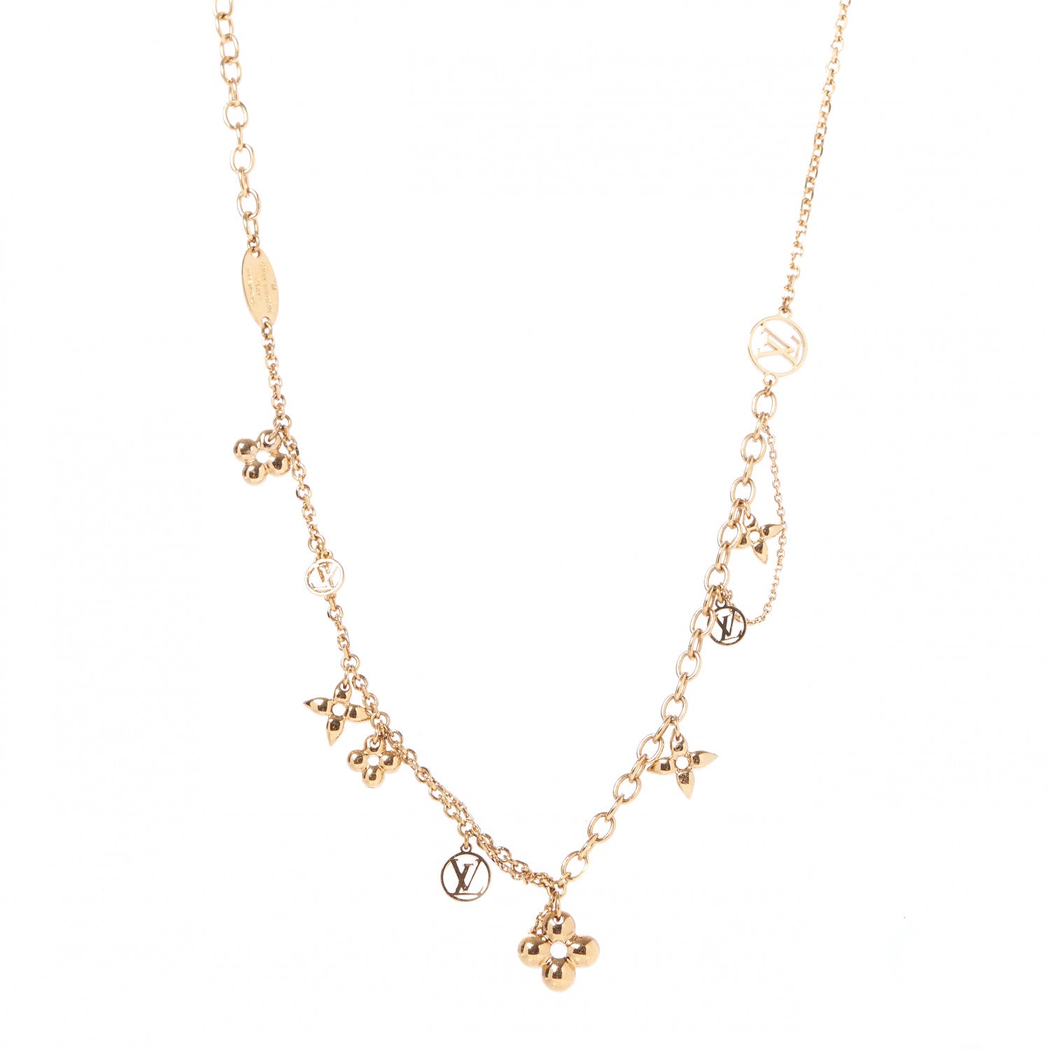 Louis Vuitton Metal Blooming Supple Necklace Gold 1 of 8