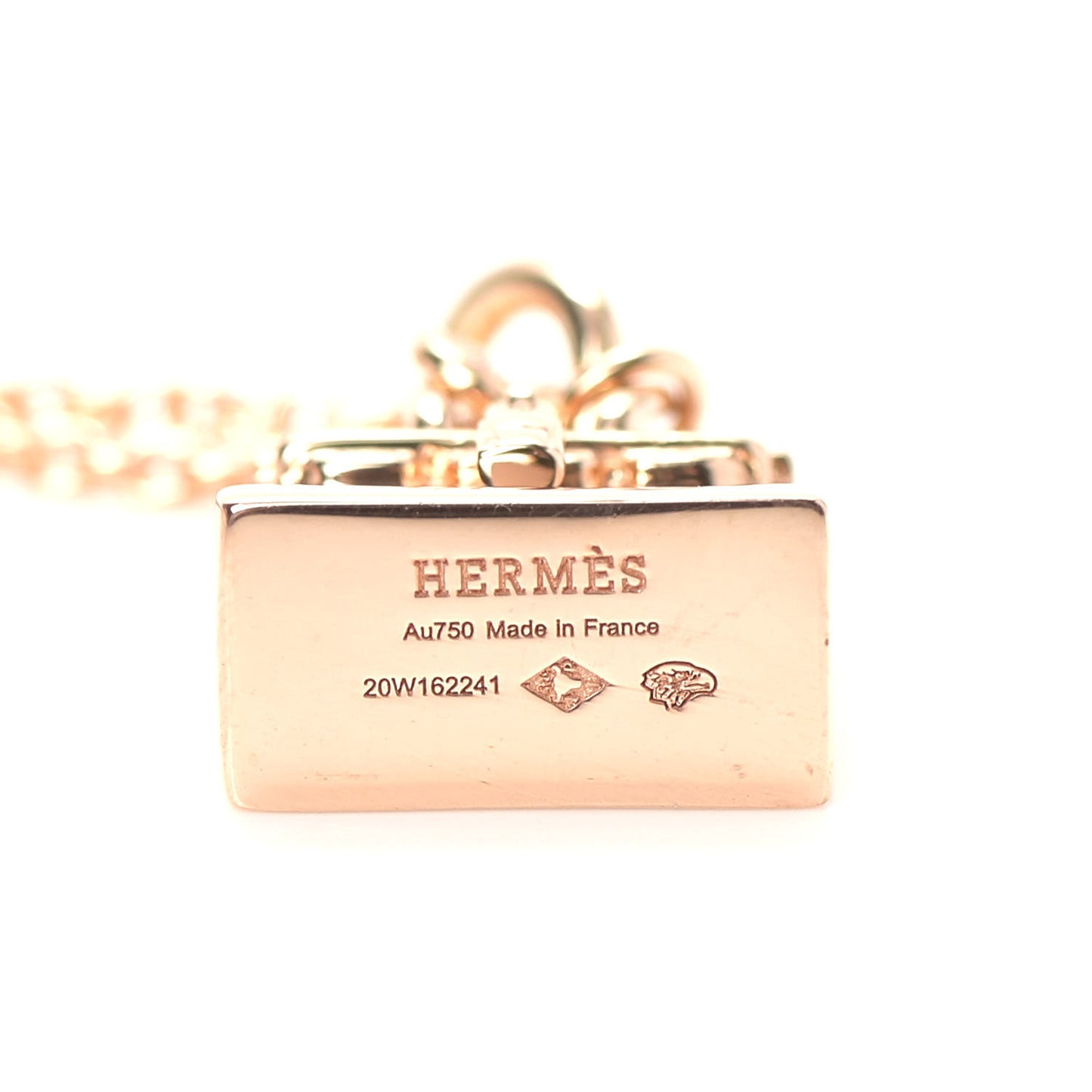 18K Rose Gold Diamond Birkin Pendant Necklace