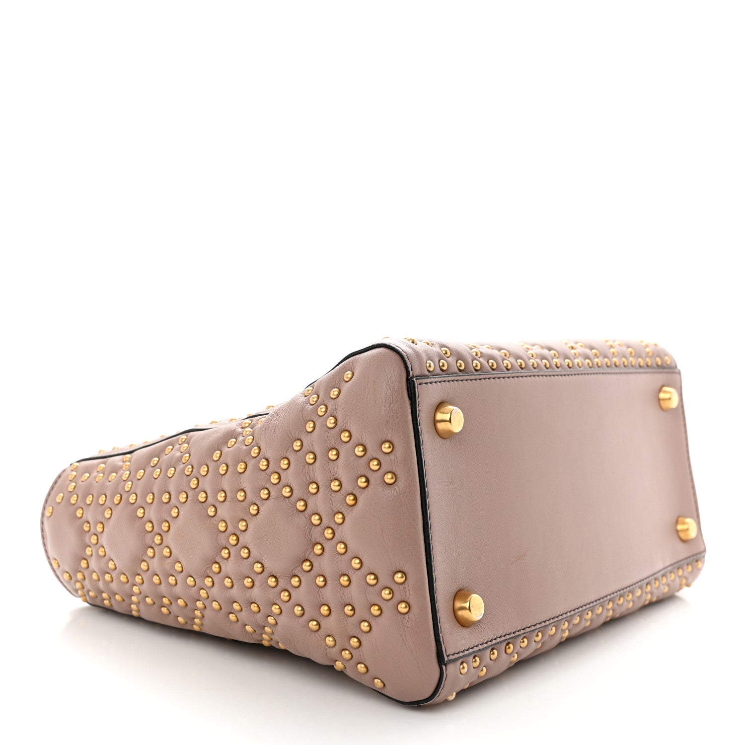 Christian Dior Calfskin Cannage Studded Medium Supple Lady Dior Light Pink 4 of 11