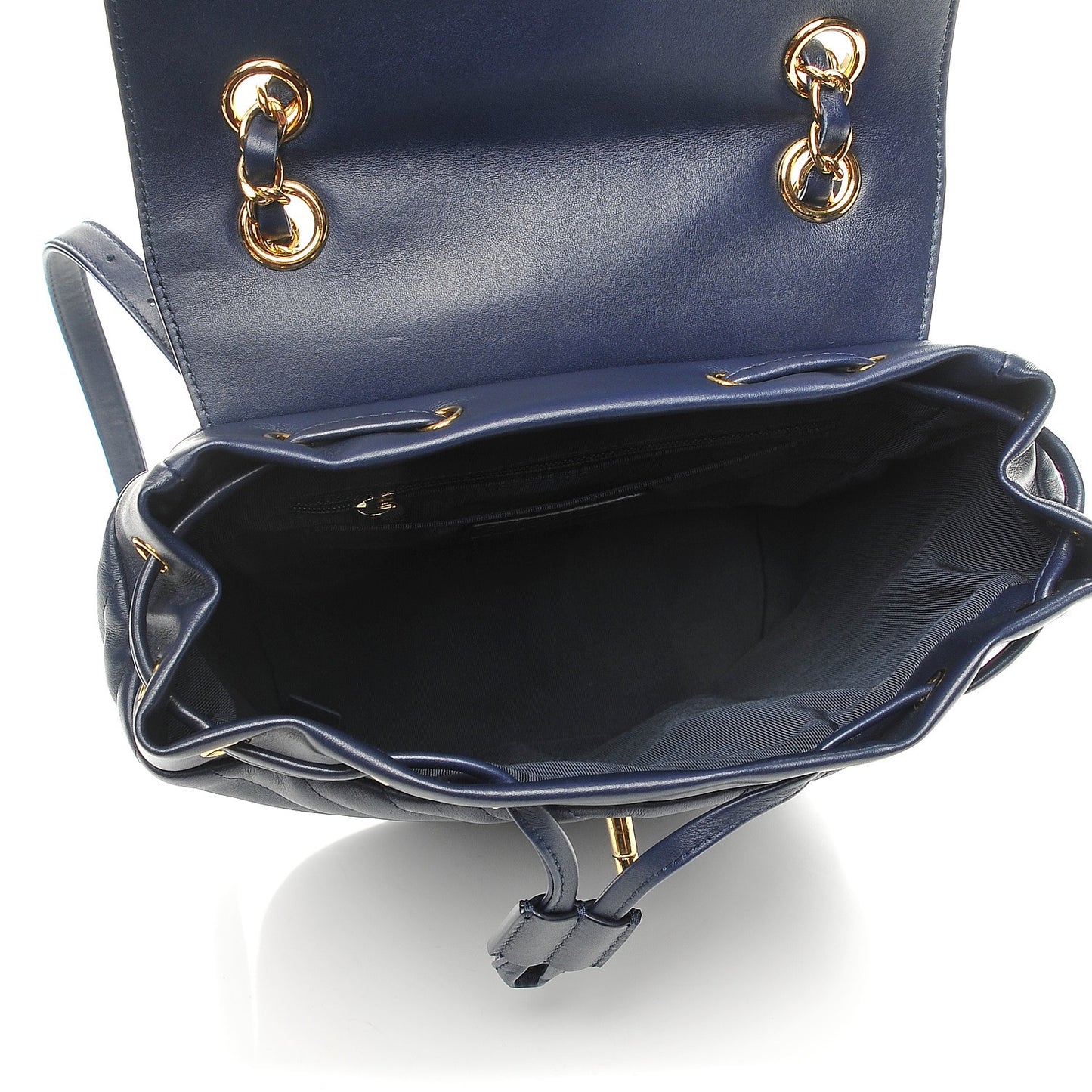 Calfskin Chevron Quilted Small Urban Spirit Backpack Navy