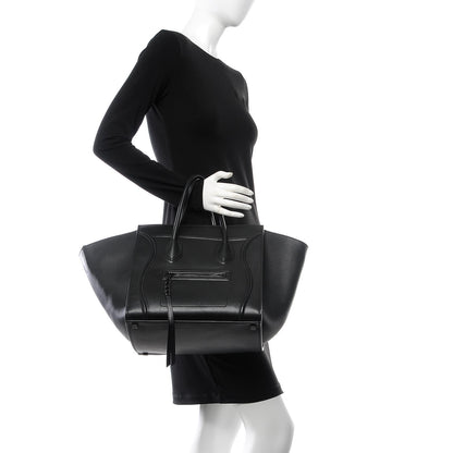 Celine Smooth Calfskin Medium Phantom Luggage Black 2 of 7