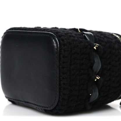 Chanel Lambskin Crochet Quilted Mini Vanity Case With Chain Black 10 of 10