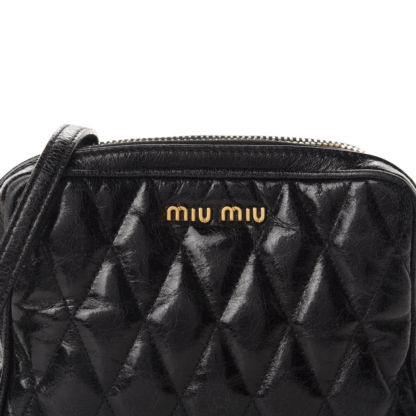 Vitello Shine Quilted Camera Bag Black