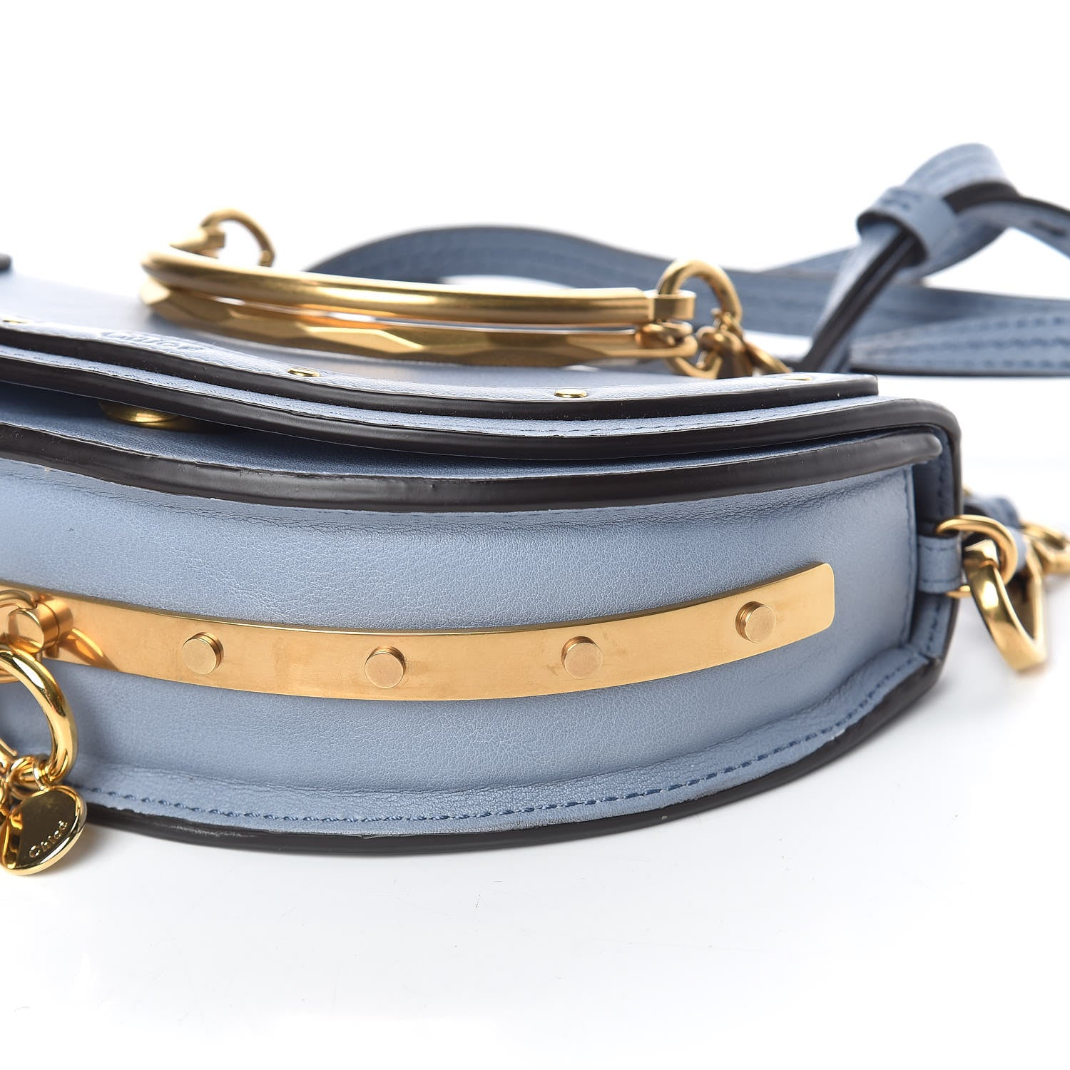 Chloe Calfskin Small Nile Bracelet Minaudiere Bag Washed Blue 6 of 10