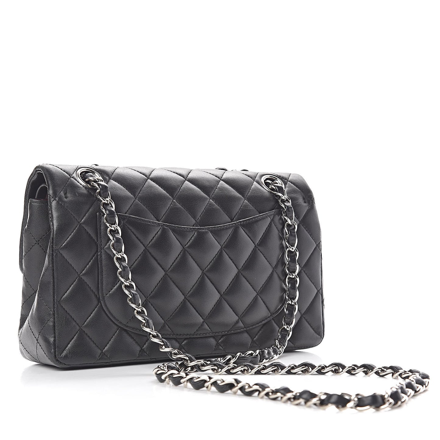 Lambskin Quilted Small Double Flap Black
