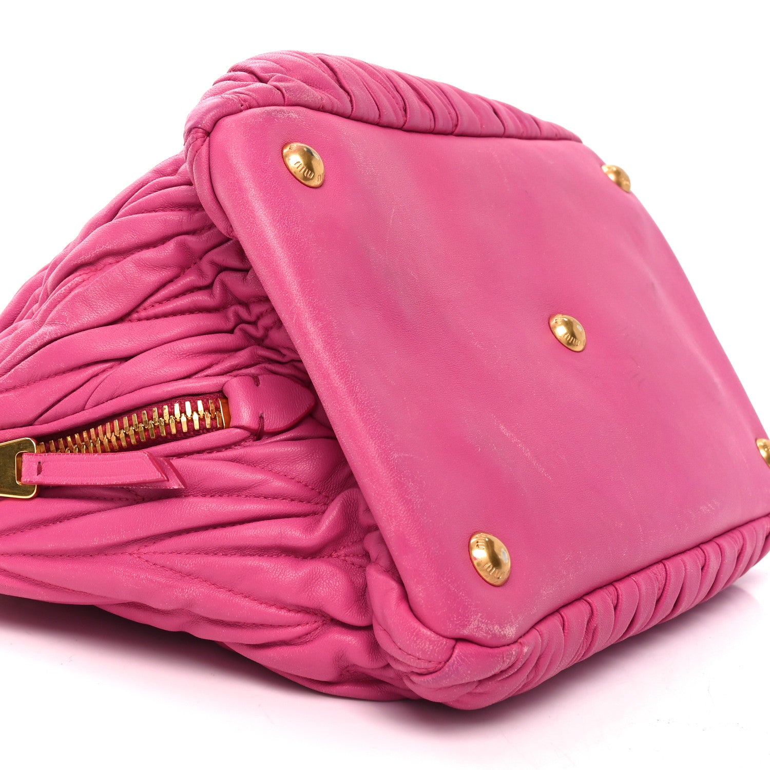 ミイ MIU MIIU Bag Archive Madras Leather 2 Way Shoulder Dark Pink