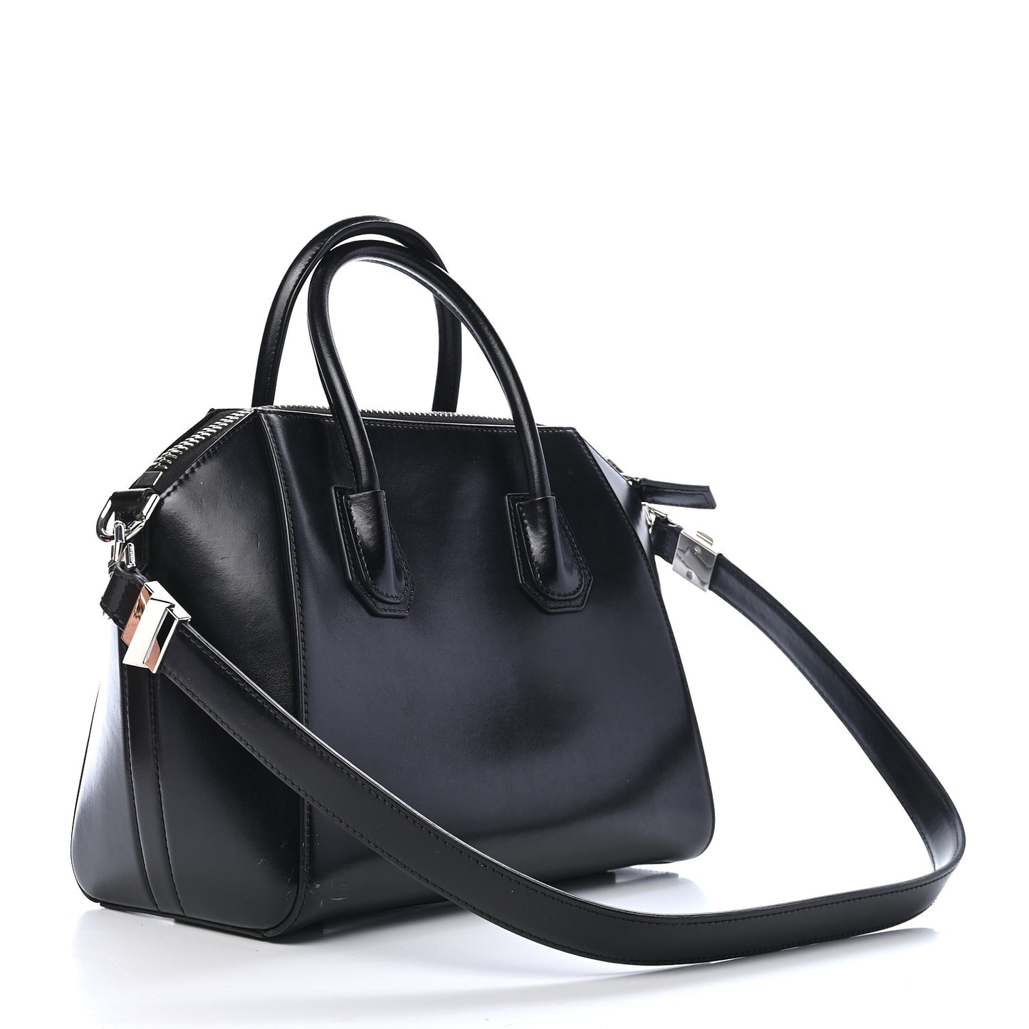 Shiny Lord Calfskin Small Antigona Black