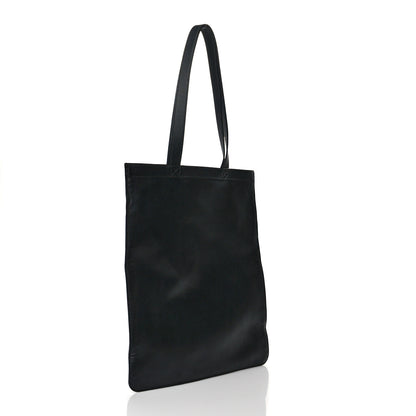 Fendi Vitello Grace Light Logo Fendi Pack Flat Shopping Tote Black 2 of 13