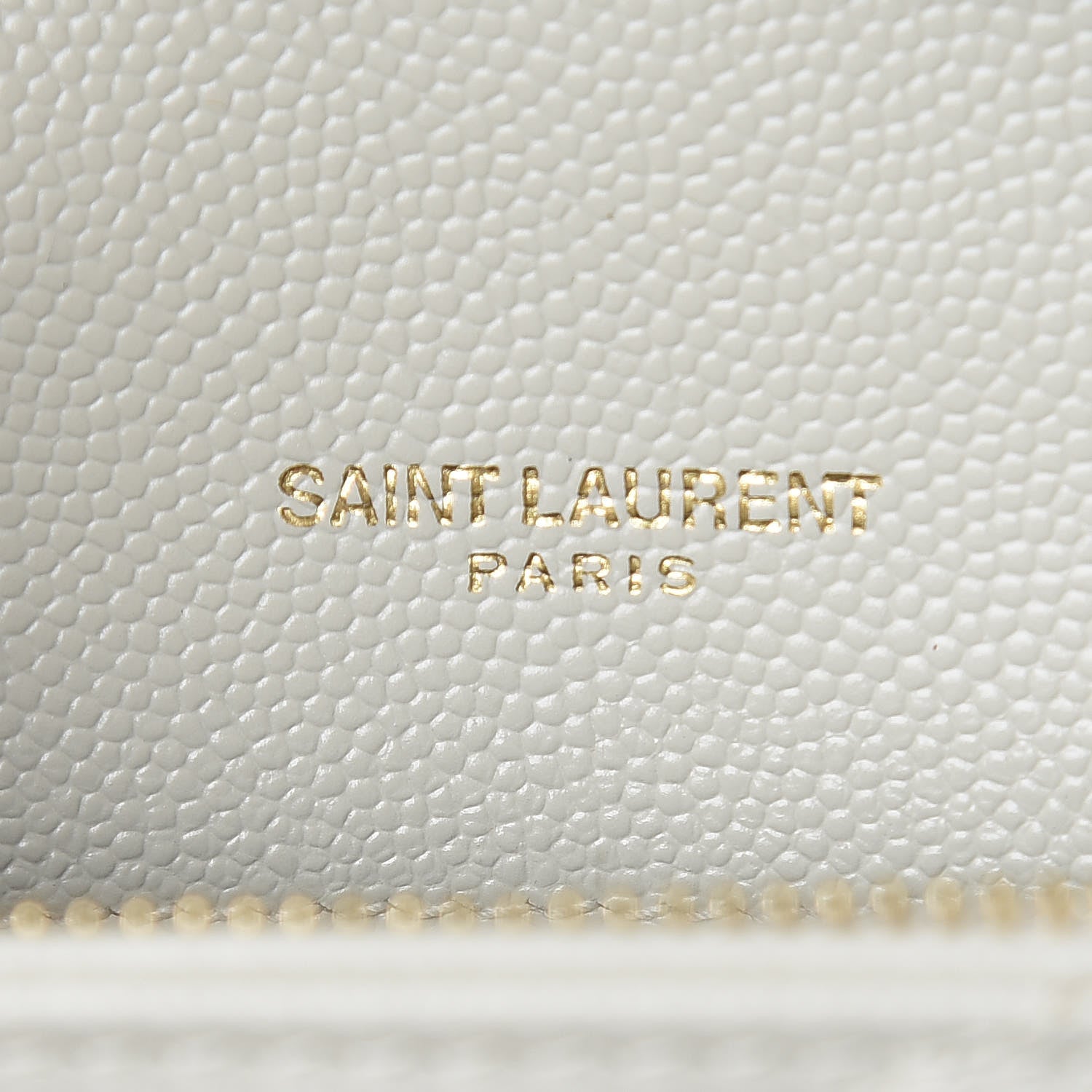 Saint Laurent Grain De Poudre Matelasse Chevron Monogram Chain Wallet Crema Soft 6 of 11